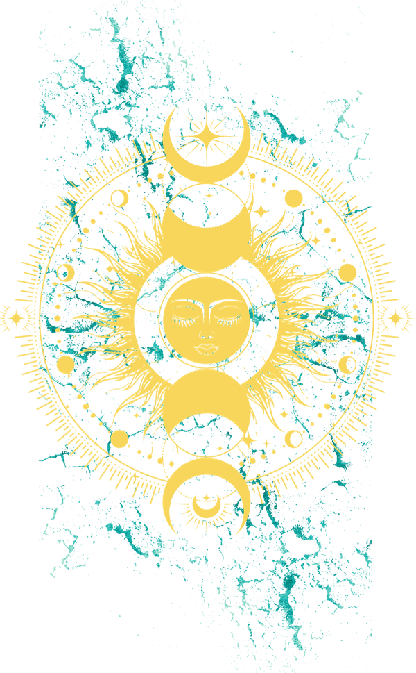 Black and Emerald Illustrated Moon Phases Printable bookmark(1)