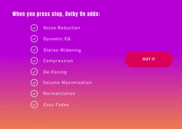 Dolby On app, a mobile app for recording and editing audio with studio-quality sound.
